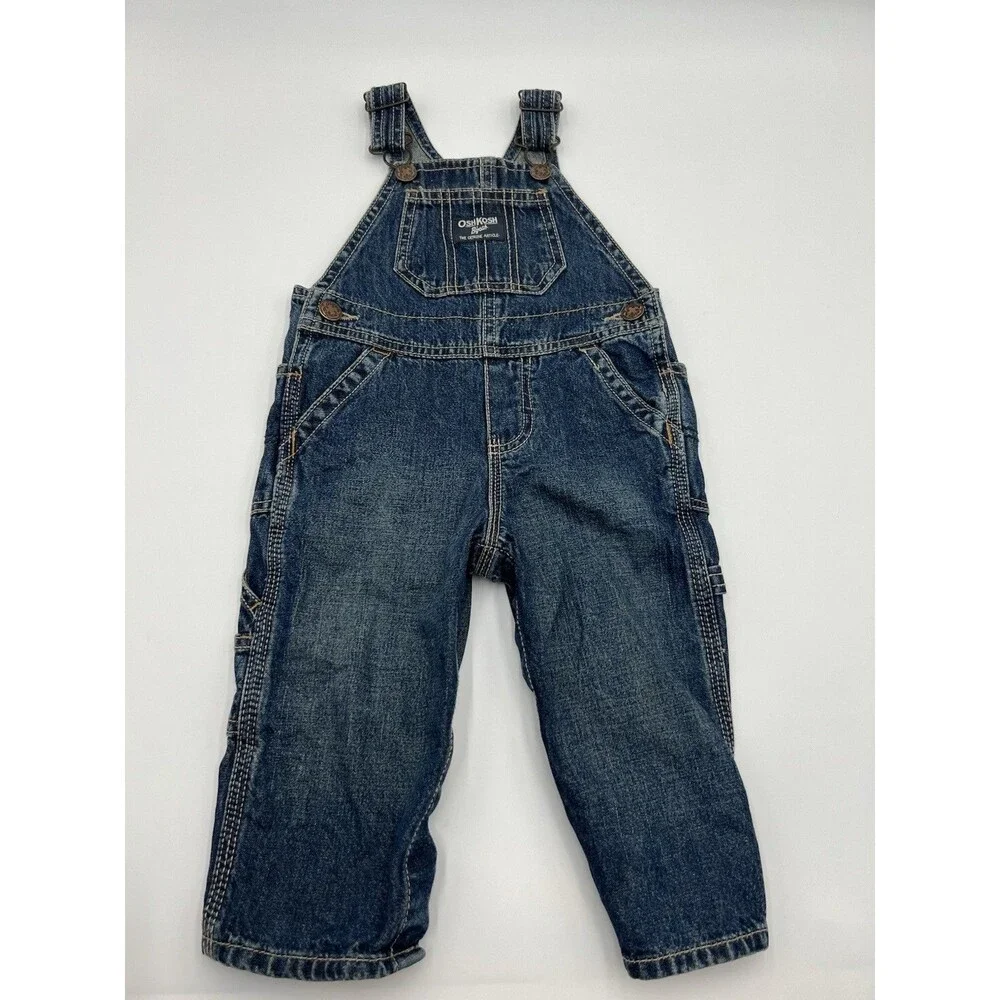 OshKosh B'gosh Denim Carpenter vestbak overalls 12 Months adjustable 100% Cotton